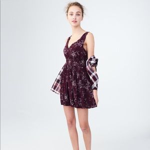 Aeropostale Purple Floral V Neck Dress